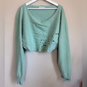 Niyama Sol Yoga Cropped Pullover Crop Long Sleeve Terry Green Women’s XL